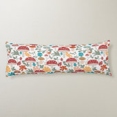 Paddenstoelen & Bloemen Mid Century Modern Patroon Lichaamskussen (Achterkant)