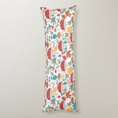 Paddenstoelen & Bloemen Mid Century Modern Patroon Lichaamskussen (Achterkant (Verticaal))