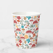 Paddenstoelen & Bloemen Mid Century Modern Patroon Papieren Bekers (Links)