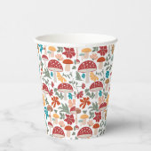 Paddenstoelen & Bloemen Mid Century Modern Patroon Papieren Bekers (Rechts)
