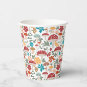Paddenstoelen & Bloemen Mid Century Modern Patroon Papieren Bekers (Voorkant)