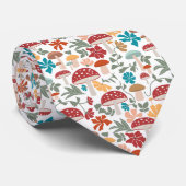 Paddenstoelen & Bloemen Mid Century Modern Patroon Stropdas (Opgerold)