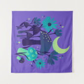 Paddenstoelen & bloemen - Paarse bosbes Wandkleed (Voorkant (horizontaal))