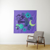 Paddenstoelen & bloemen - Paarse bosbes Wandkleed (In Situ (horizontaal))