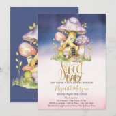 Paddenstoelen Bloemen Stippen Ombre Baby shower Kaart (Voorkant / Achterkant)