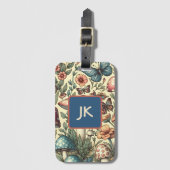  paddenstoelen, bloemen, vlinders grillig bagagelabel (Voorkant (verticaal))