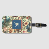  paddenstoelen, bloemen, vlinders grillig bagagelabel (Voorkant (horizontaal))
