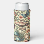 paddenstoelen, bloemen, vlinders grillig seltzer blikjeskoeler (Seltzer Voorkant)