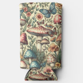 paddenstoelen, bloemen, vlinders grillig seltzer blikjeskoeler (Voorkant)
