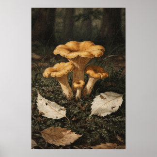 Paddenstoelen Bos Cottagecore Kunstprint Poster