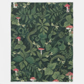 Paddenstoelen Bos Deken | Donkergroene Botanische (Voorkant)