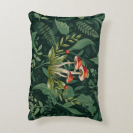 Paddenstoelen Bos Sherpa Fleece Deken | Botanisch Accent Kussen