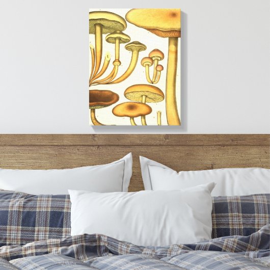 paddenstoelen Bruin Groen Frans Kunstwerk Afdrukk Canvas Afdruk (Insitu (Slaapkamer))