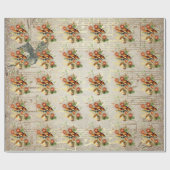 Paddenstoelen Bruin Woodland Antiek Song Gold Note Cadeaupapier (Vlak)