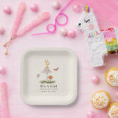 Paddenstoelen Butterflies Woodland Girl Baby showe Papieren Bordje (Feest)