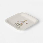 Paddenstoelen Butterflies Woodland Girl Baby showe Papieren Bordje (Gebogen)