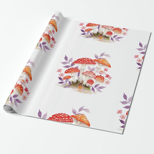 paddenstoelen cadeaupapier (Uitgerold)