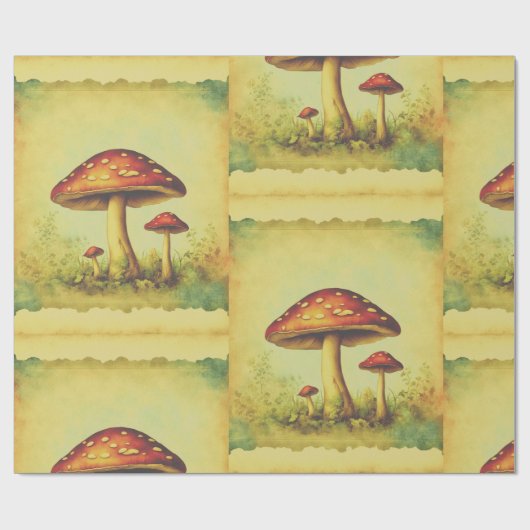  paddenstoelen cadeaupapier (Vlak)