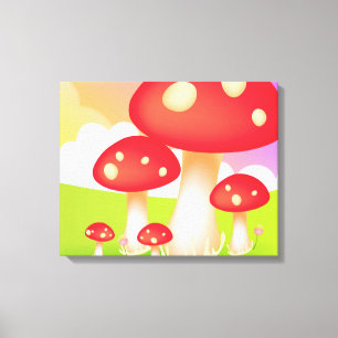 paddenstoelen canvas afdruk