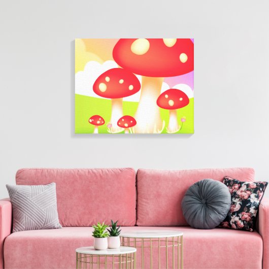 paddenstoelen canvas afdruk (Insitu (Woonkamer))