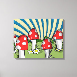 Paddenstoelen Canvas Afdruk