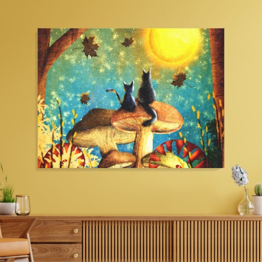 paddenstoelen canvas afdruk (Insitu (Woonkamer))