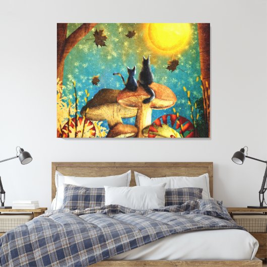 paddenstoelen canvas afdruk (Insitu (Slaapkamer))