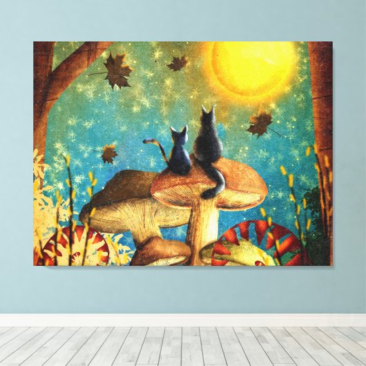 paddenstoelen canvas afdruk (Insitu (Houten vloer))