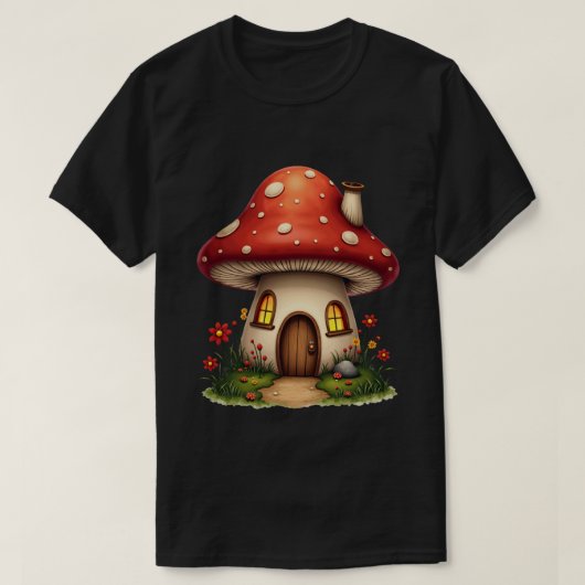 Paddenstoelen Cottage T-shirt (Design voorkant)