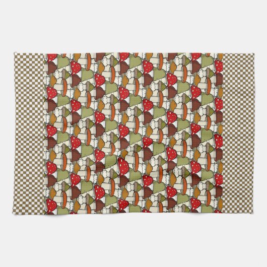 paddenstoelen Design Kitchen Towel Theedoek (Horizontaal)