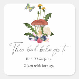 Paddenstoelen - dit boek behoort tot vierkante sticker