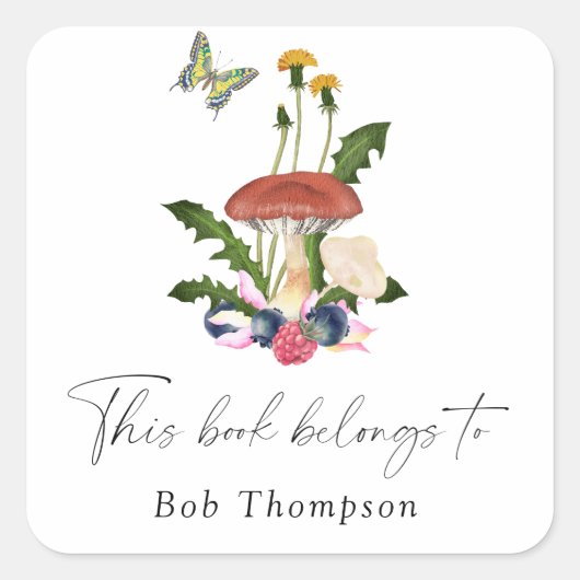 Paddenstoelen - dit boek is van vierkante sticker (Voorkant)