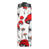 Paddenstoelen drijvend grillig, wit, rood thermosbeker (Voorkant)