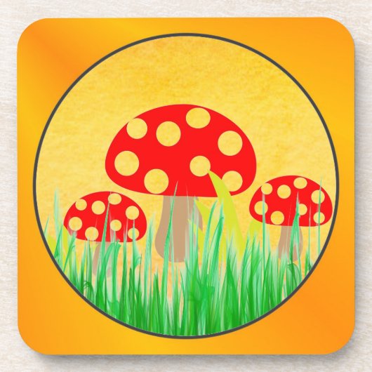 Paddenstoelen Drink Onderzetter (Voorkant)