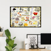 Paddenstoelen (eetbaar en medicinaal) poster (Thuiskantoor)