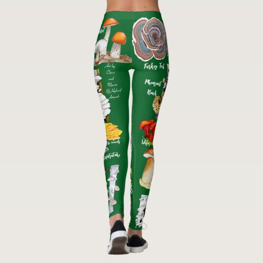 Paddenstoelen (eetbare en medicinale) leggings (Achterkant)