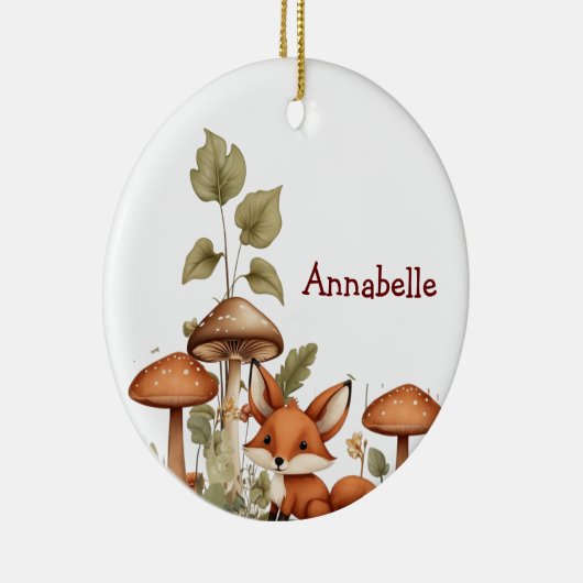 Paddenstoelen en Baby Fox Ornament (Rechts)