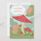 Paddenstoelen en Baby shower van veldmuizen Kaart (Voorkant)