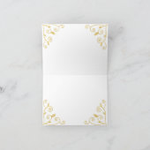 Paddenstoelen en bijen, bladgoud, baby shower bedankkaart (Binnen)