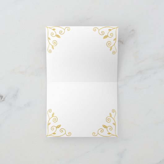 Paddenstoelen en bijen, bladgoud, baby shower bedankkaart (Binnen)