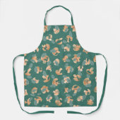 Paddenstoelen en bladgroenten zee groen schort (Voorkant)
