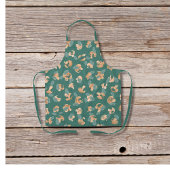 Paddenstoelen en bladgroenten zee groen schort