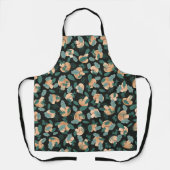 Paddenstoelen en bladgroenten zwart schort (Voorkant)