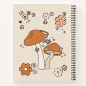 Paddenstoelen en bloemen aartafels beige retro 70' notitieboek (Achterkant)