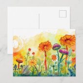 Paddenstoelen en bloemen briefkaart (Voorkant / Achterkant)