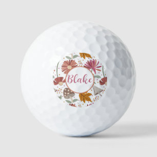 Paddenstoelen en bloemen dames golfballen