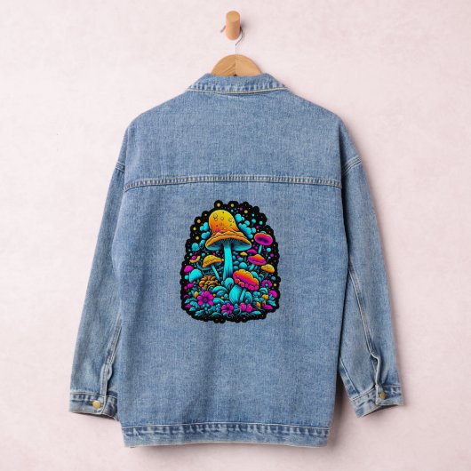  paddenstoelen en bloemen denim jacket (Hangar)