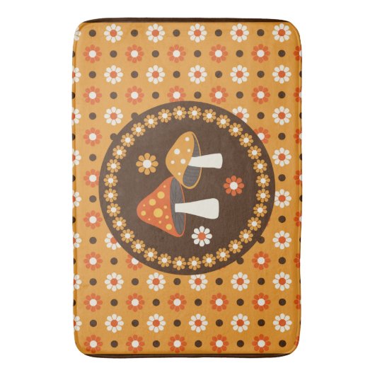 Paddenstoelen en bloemen, met zoete retro badmat (Voorkant Verticaal)