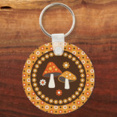 Paddenstoelen en bloemen, met zoete retro sleutelhanger (Voorkant)