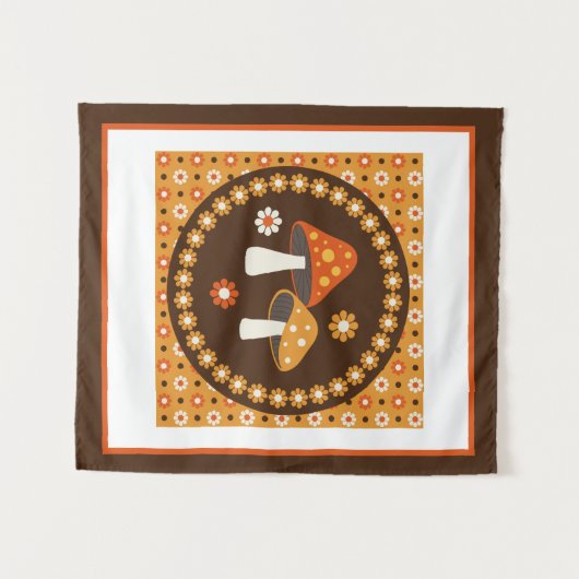 Paddenstoelen en bloemen, zoet, Poster Wandkleed (Voorkant (horizontaal))